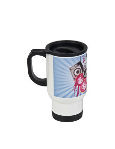 Tasse en acier inoxydable de 14 oz/420 ml - Blanc complet