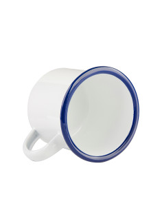 Tasse en émail de 12 oz/360 ml (bord bleu) 2