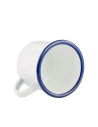 Tasse en émail de 12 oz/360 ml (bord bleu)