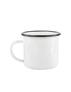 Tasse en émail de 12 oz/360 ml (bord noir)