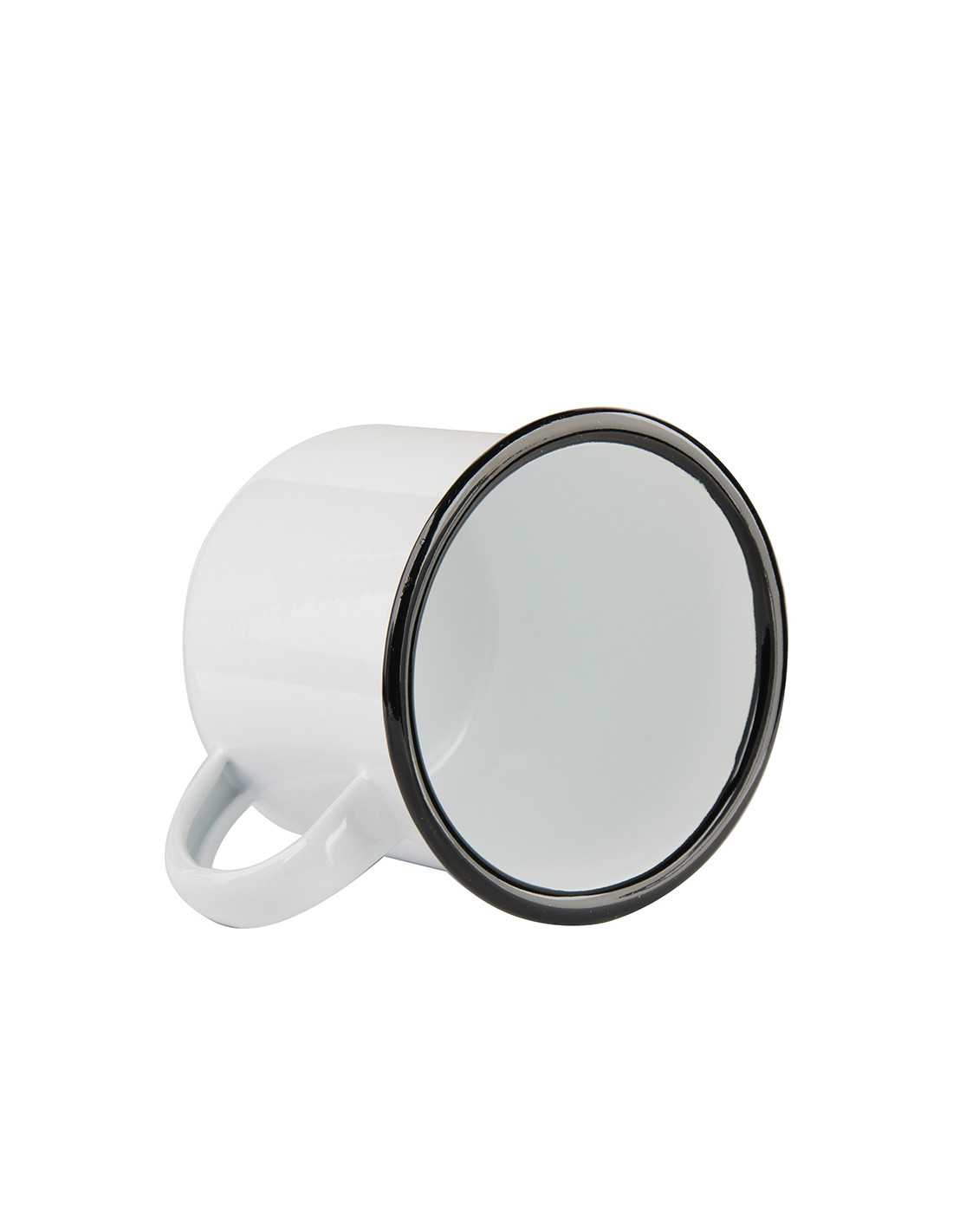 Tasse en émail de 12 oz/360 ml (bord noir)
