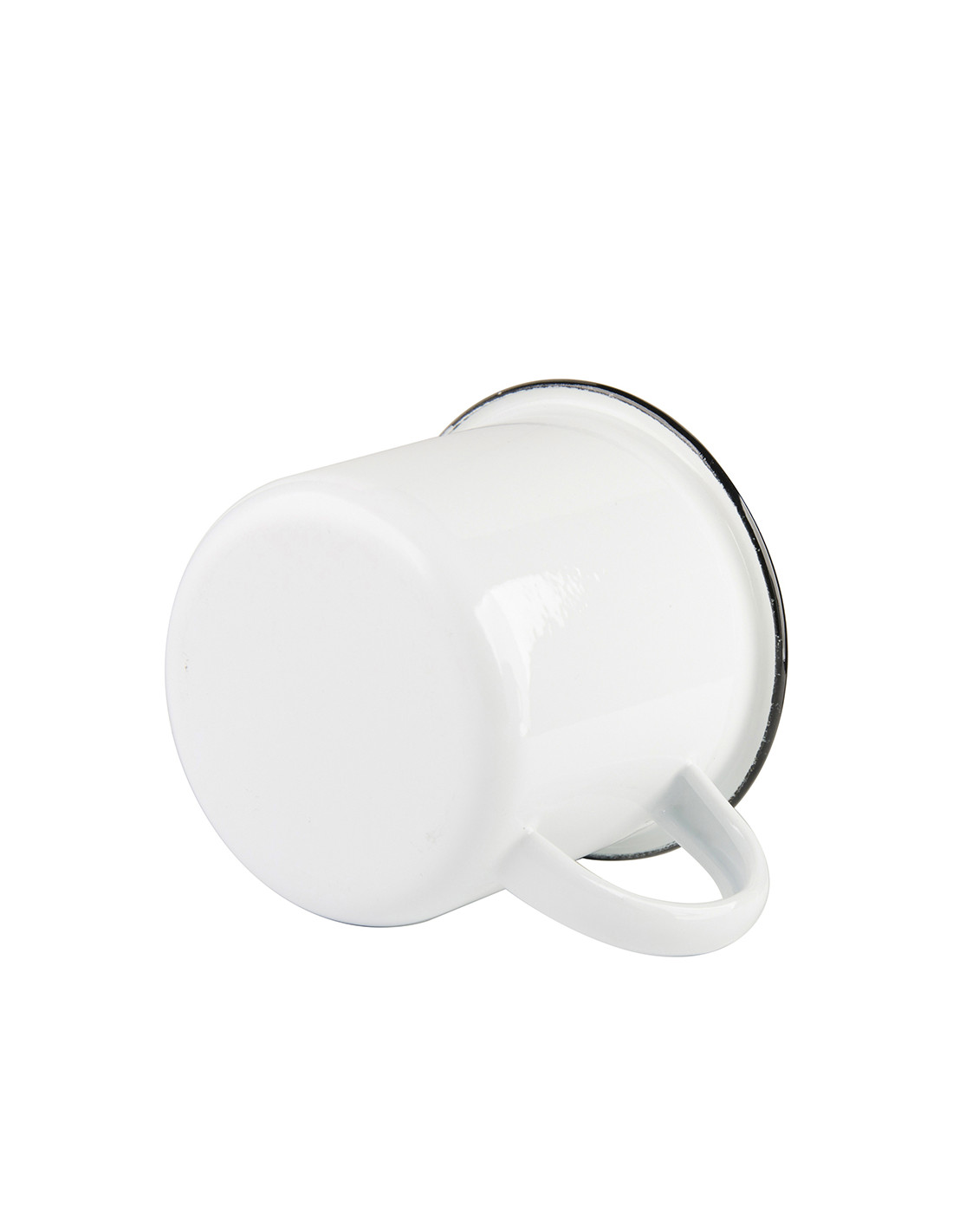 Tasse en émail de 12 oz/360 ml (bord noir)