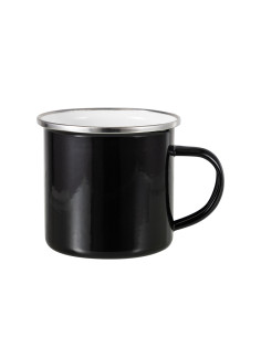Tasse en émail coloré de 12 oz/360 ml (noir)