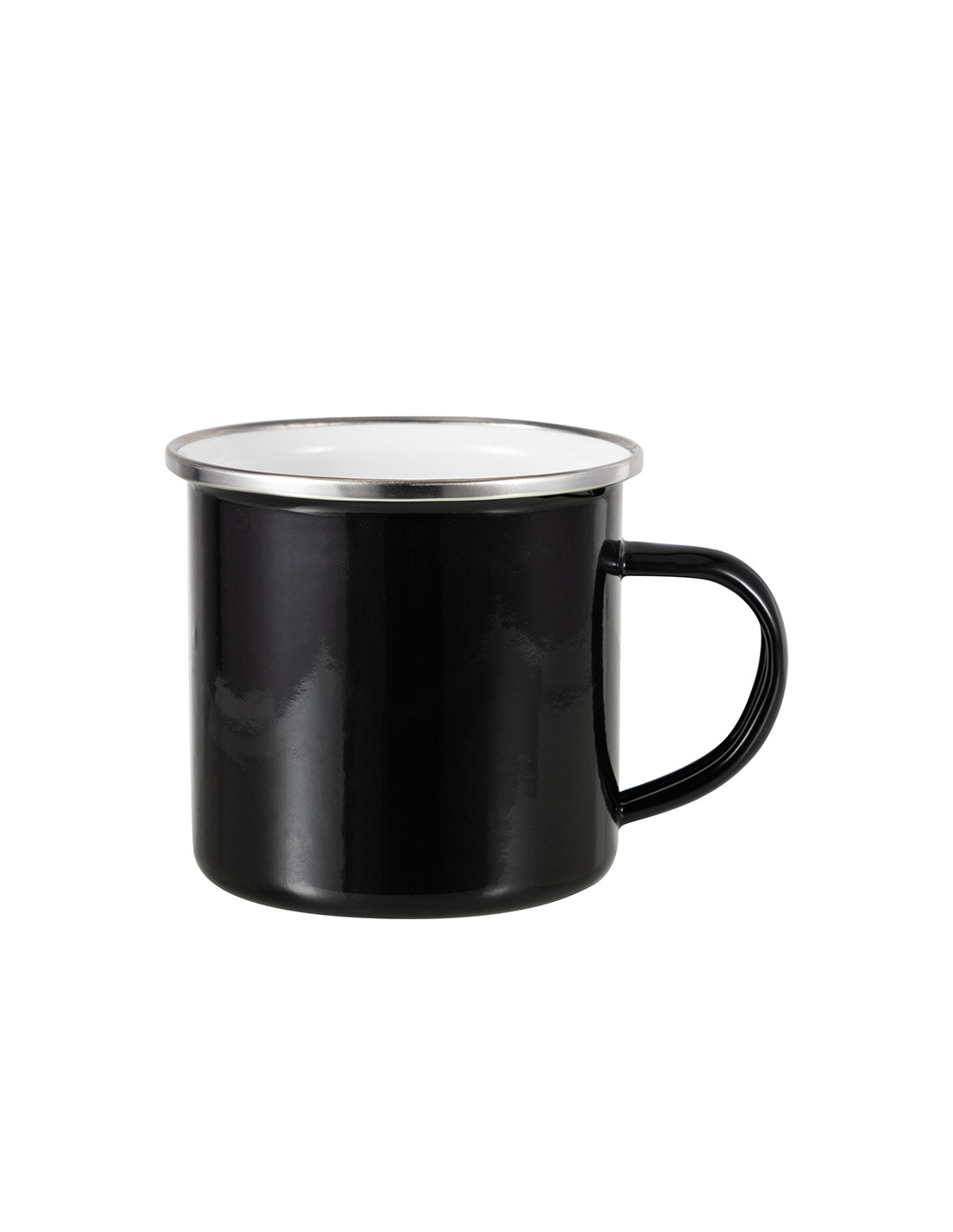 Tasse en émail coloré de 12 oz/360 ml (noir)