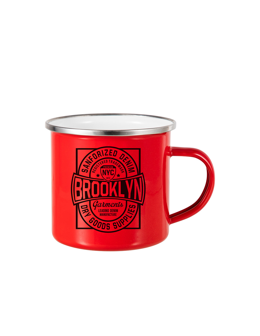 Tasse en émail coloré de 12 oz/360 ml (rouge)