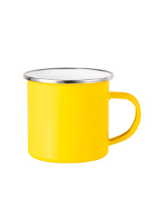 Tasse en émail coloré de 12 oz/360 ml (jaune)