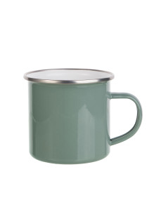 Tasse en émail coloré de 12 oz/360 ml (gris vert)