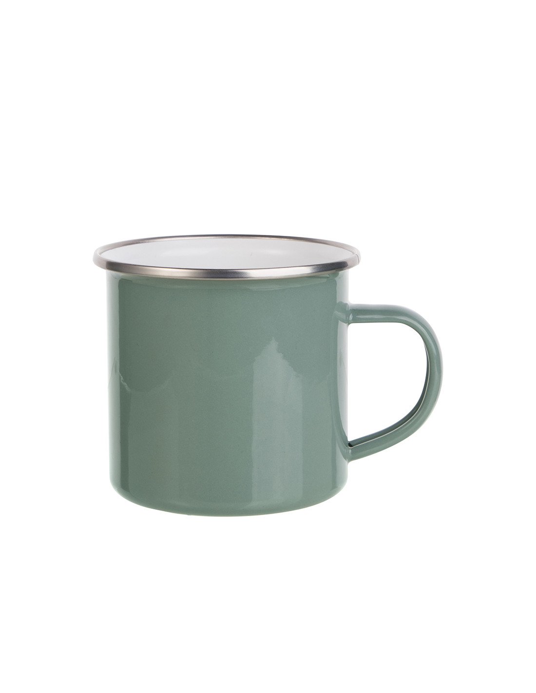 Tasse en émail coloré de 12 oz/360 ml (gris vert)