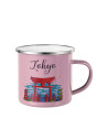 Tasse en émail coloré de 12 oz/360 ml (rose)
