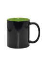 Tasse noire à couleur changeante de 11oz (couleur intérieure)-vert clair