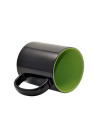 Tasse noire à couleur changeante de 11oz (couleur intérieure)-vert clair