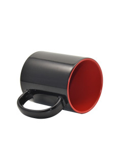 Tasse à changement de couleur noire de 11 oz (couleur intérieure) - Rouge 2
