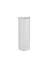 Gobelet en acier inoxydable de 20 oz/600 ml avec paille et couvercle en acier inoxydable (blanc)
