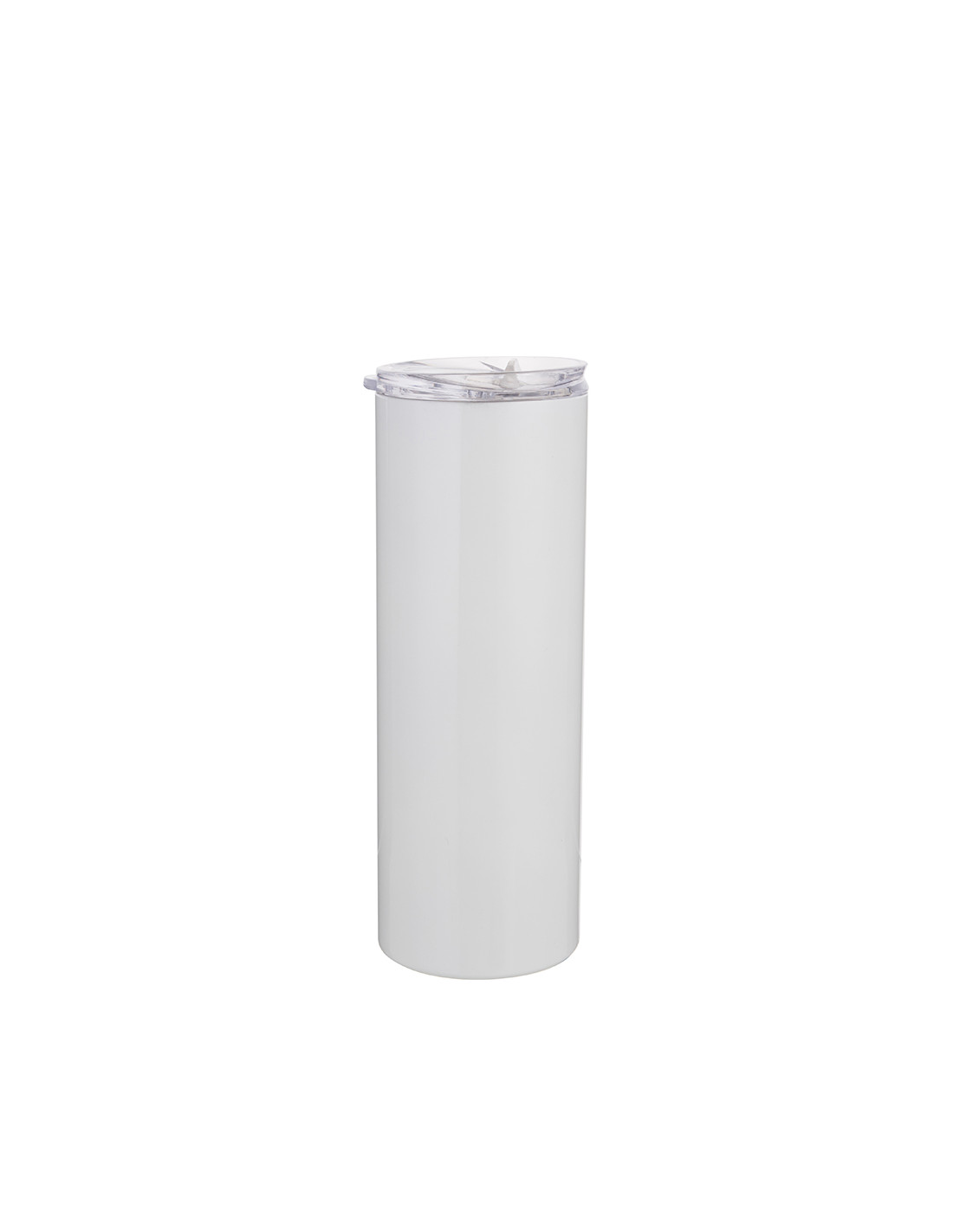 Gobelet en acier inoxydable de 20 oz/600 ml avec paille et couvercle en acier inoxydable (blanc)