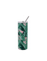Gobelet en acier inoxydable de 20 oz/600 ml avec paille et couvercle en acier inoxydable (blanc)
