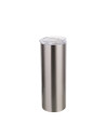 Gobelet 20oz/600ml avec paille et couvercle (argent)