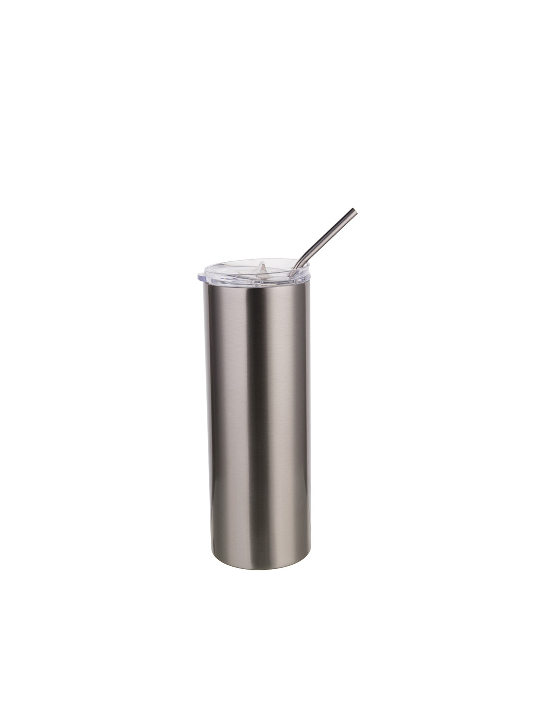 Gobelet 20oz/600ml avec paille et couvercle (argent)