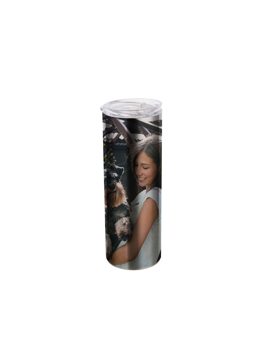 Gobelet 20oz/600ml avec paille et couvercle (argent)