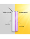 Gobelet SS à couleur changeante de 20 oz/600 ml avec paille et couvercle (activé par les UV, blanc à violet)