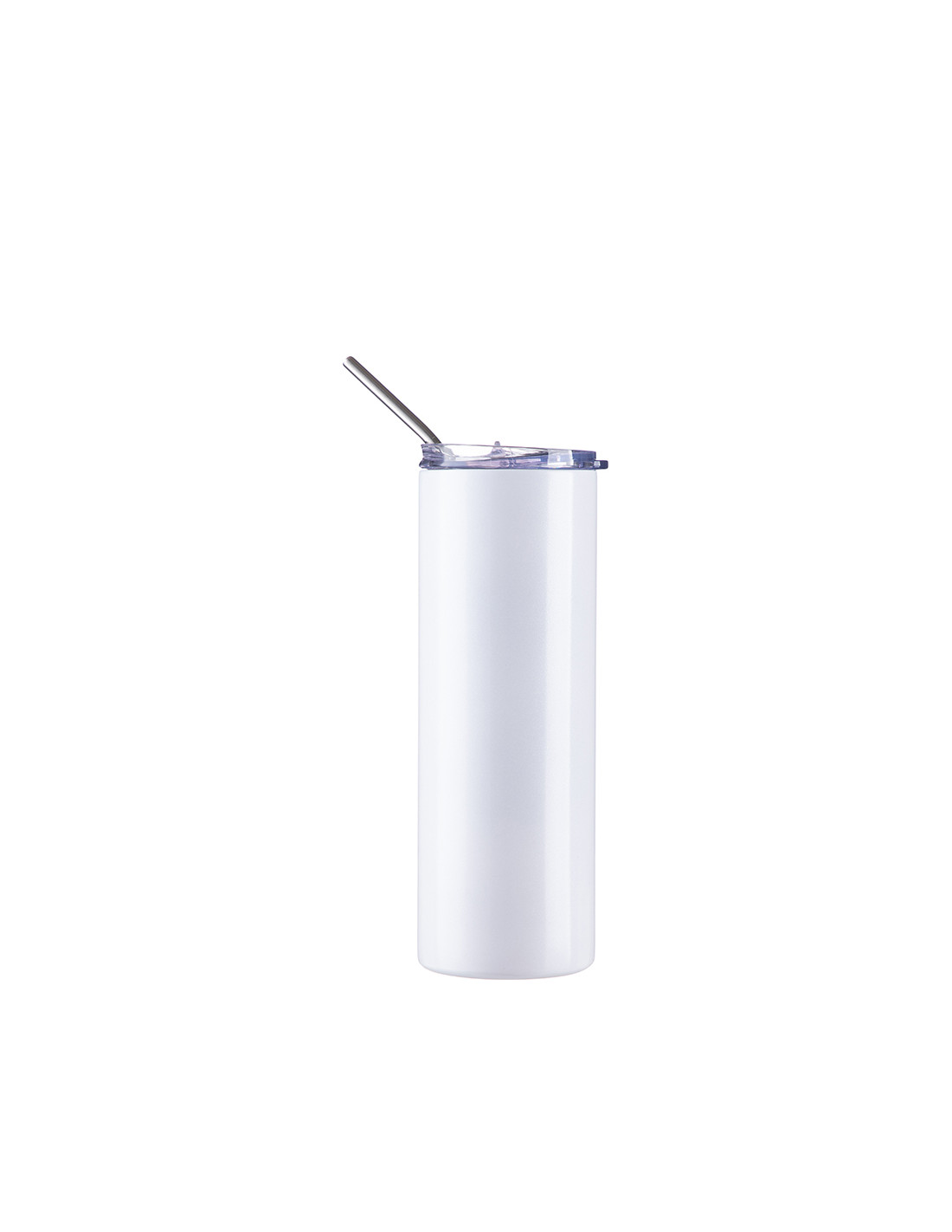Gobelet SS 20oz/600ml avec paille et couvercle (brille dans le noir, blanc à bleu)