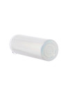 Gobelet fin en acier inoxydable scintillant à paillettes de 20 oz/600 ml avec paille (blanc)