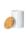 Pot de rangement en céramique de 25 oz avec couvercle en bambou