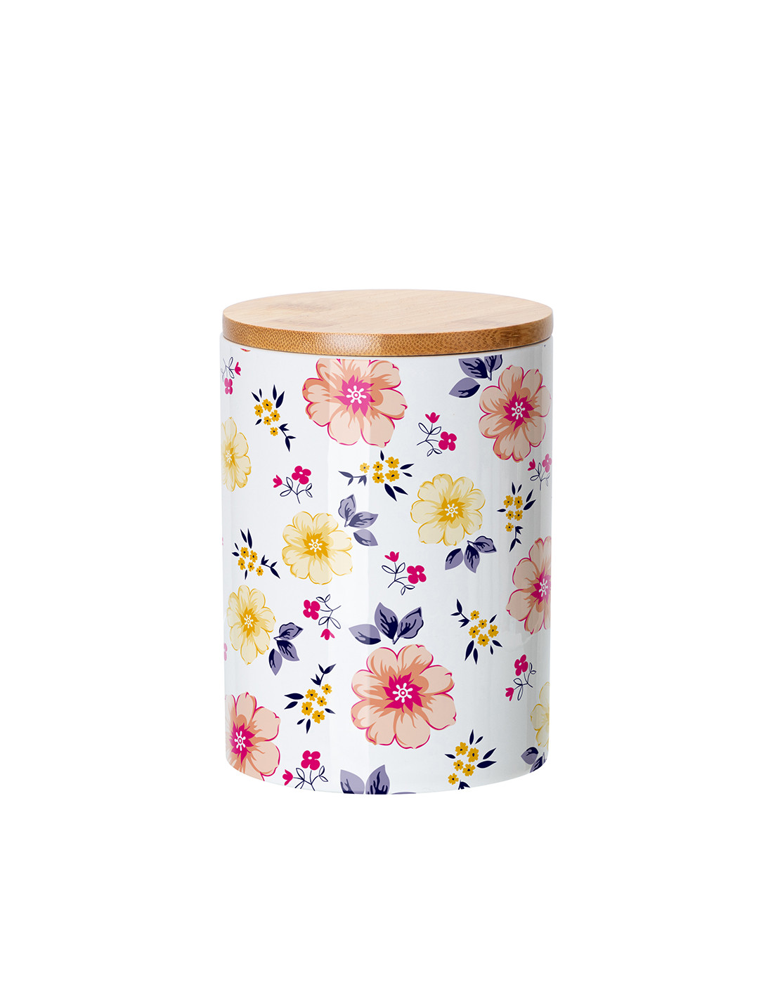 Pot de rangement en céramique de 25 oz avec couvercle en bambou