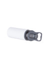 Bouteille d'eau en aluminium de 20 OZ/650 ml avec bouchon noir (blanc)