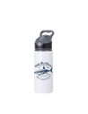 Bouteille d'eau en aluminium de 20 OZ/650 ml avec bouchon noir (blanc)