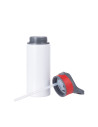 Bouteille d'eau en aluminium de 20 OZ/650 ml avec bouchon rouge (blanc)
