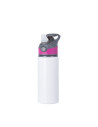 Bouteille d'eau en aluminium de 20 OZ/650 ml avec bouchon rose rouge (blanc)
