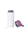 Bouteille d'eau en aluminium de 20 OZ/650 ml avec bouchon rose rouge (blanc)
