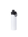 Bouteille d'eau en aluminium de 25 OZ/850 ml avec bouchon noir (blanc)