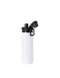 Bouteille d'eau en aluminium de 25 OZ/850 ml avec bouchon noir (blanc) 2