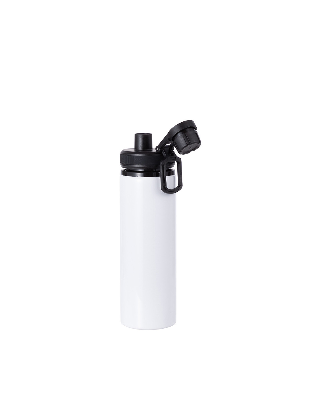 Bouteille d'eau en aluminium de 25 OZ/850 ml avec bouchon noir (blanc)