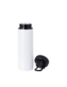 Bouteille d'eau en aluminium de 25 OZ/850 ml avec bouchon noir (blanc)