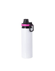 Bouteille d'eau en aluminium de 25 OZ/850 ml avec bouchon rose rouge (blanc)