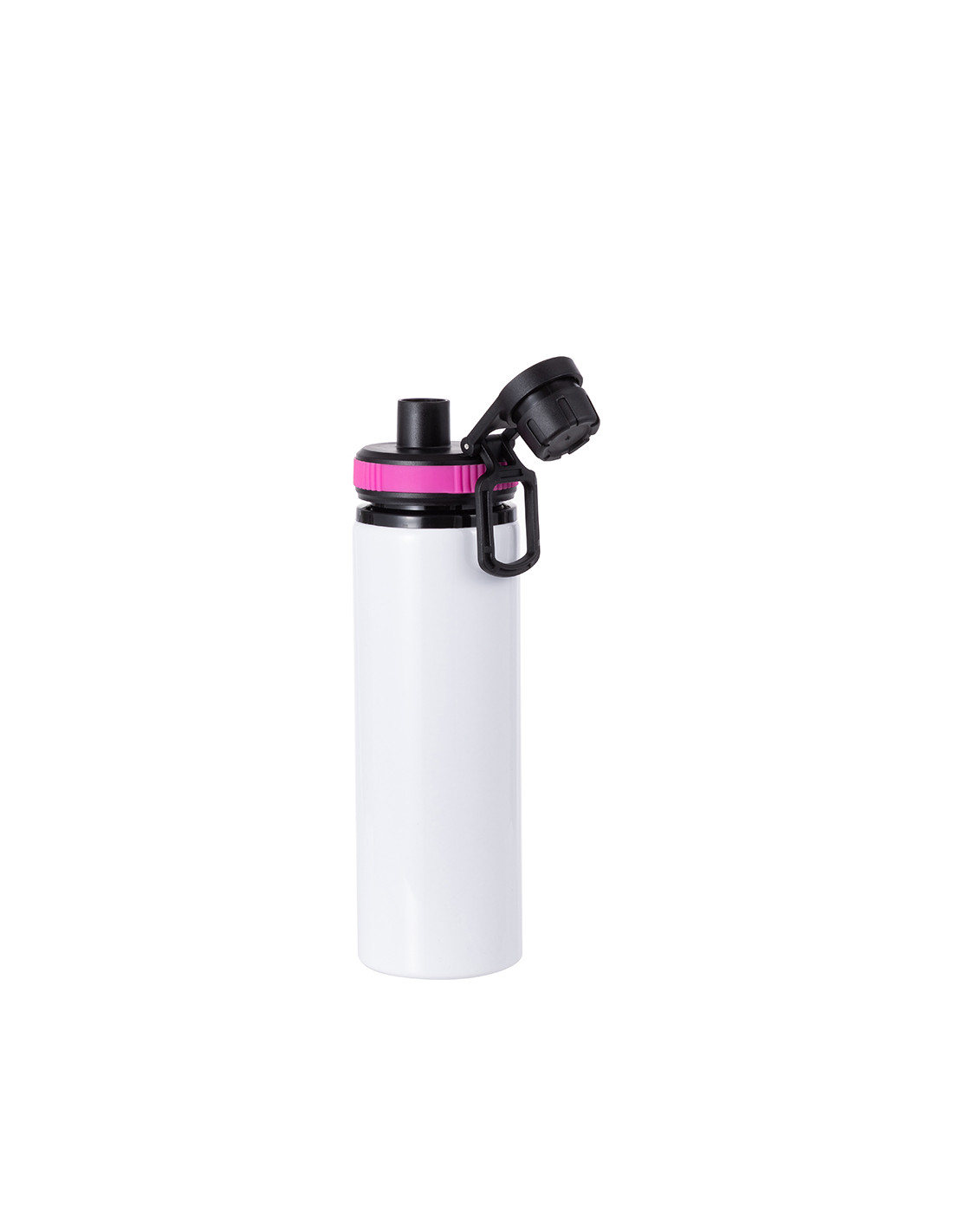 Bouteille d'eau en aluminium de 25 OZ/850 ml avec bouchon rose rouge (blanc)