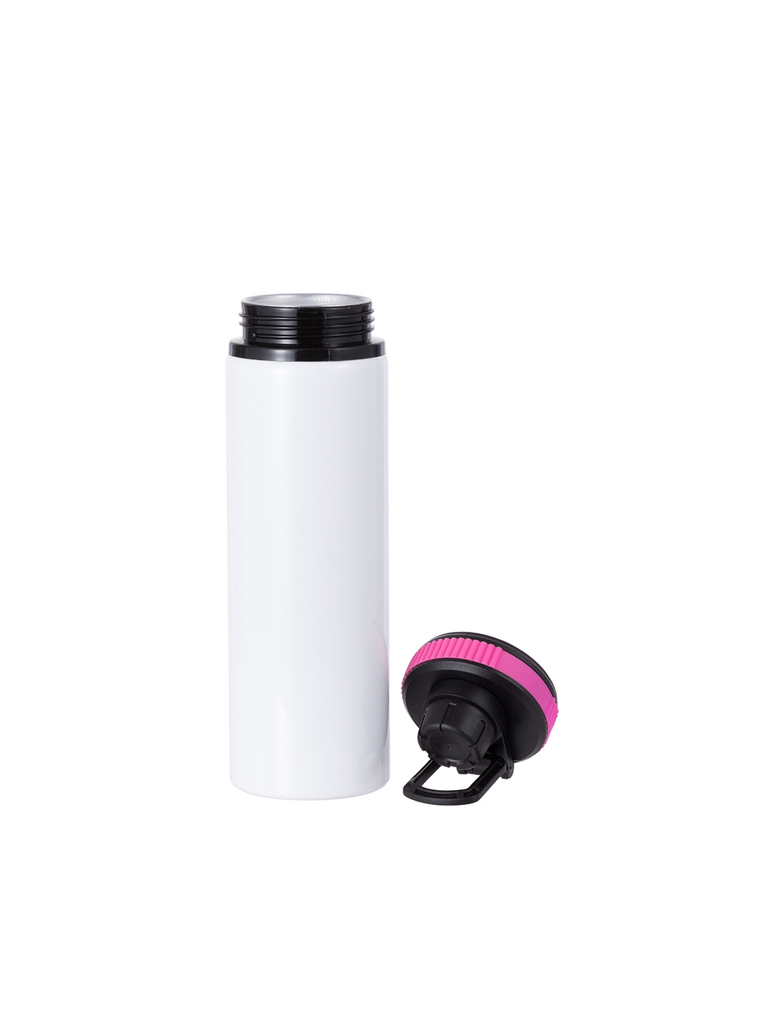 Bouteille d'eau en aluminium de 25 OZ/850 ml avec bouchon rose rouge (blanc)