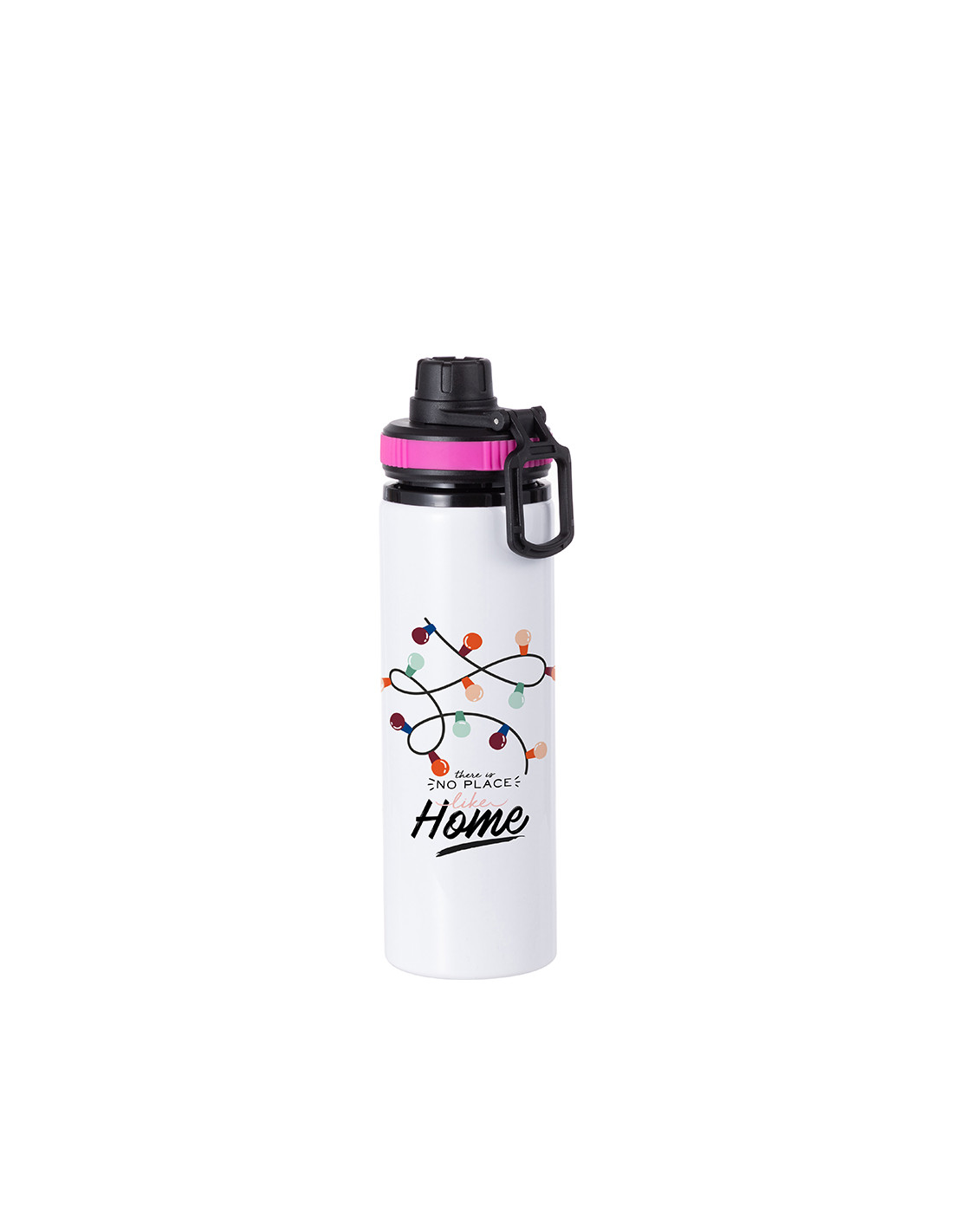 Bouteille d'eau en aluminium de 25 OZ/850 ml avec bouchon rose rouge (blanc)