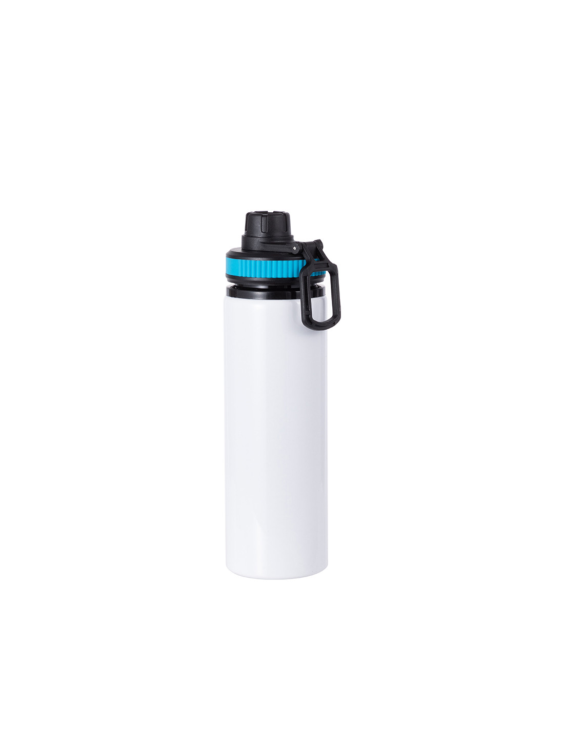 Bouteille d'eau en aluminium de 25 OZ/850 ml avec bouchon bleu (blanc)