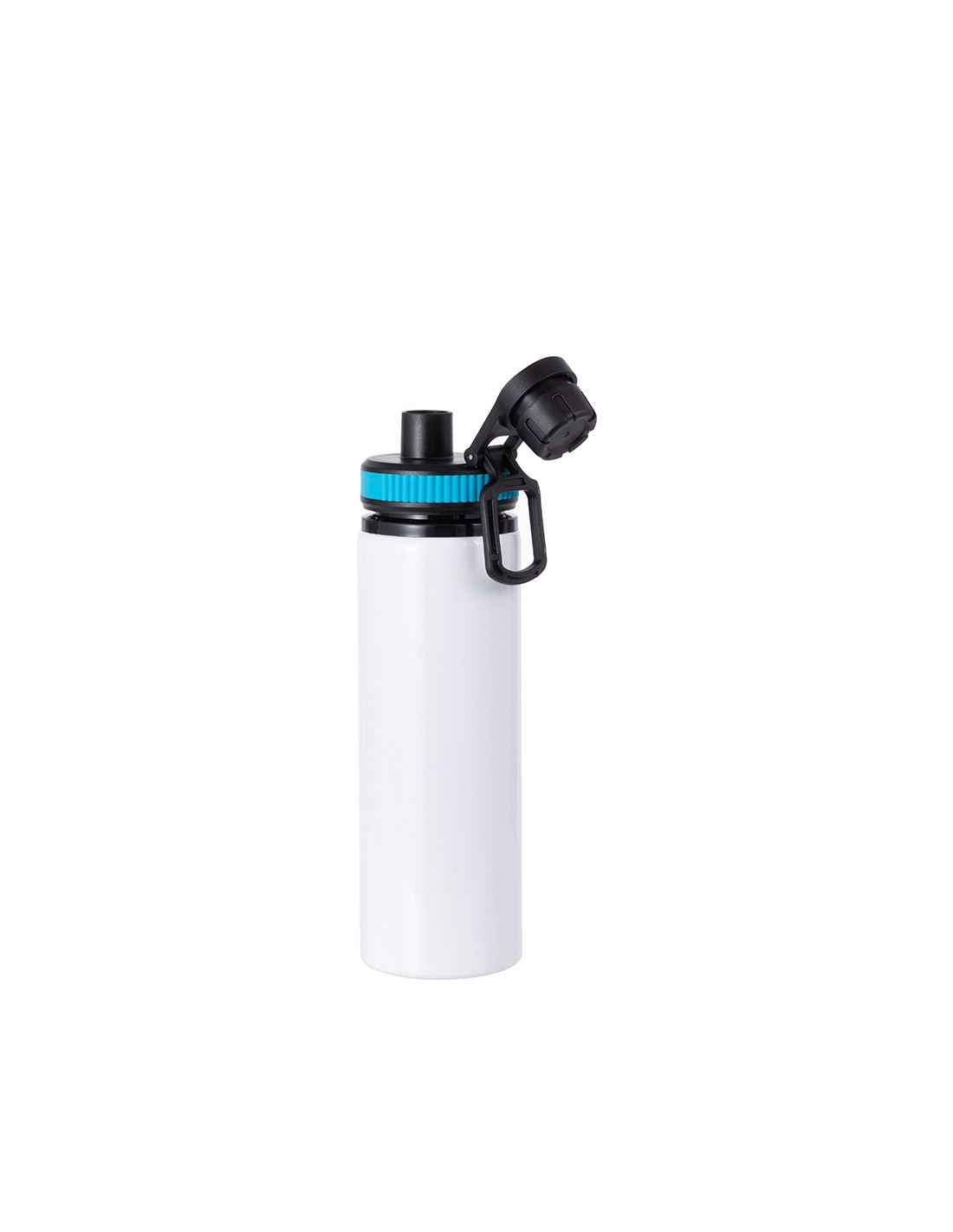 Bouteille d'eau en aluminium de 25 OZ/850 ml avec bouchon bleu (blanc)