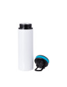 Bouteille d'eau en aluminium de 25 OZ/850 ml avec bouchon bleu (blanc)