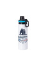 Bouteille d'eau en aluminium de 25 OZ/850 ml avec bouchon bleu (blanc)