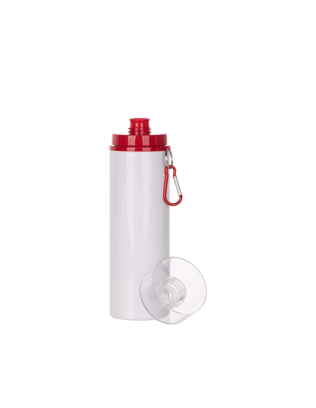 Bouteille en aluminium de 27 oz/800 ml avec couvercle rouge (blanc)