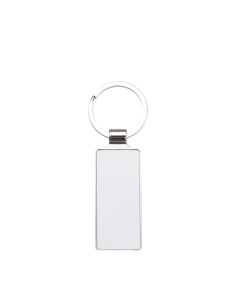 Porte-clés en métal (rectangle, 2,4 x 6,5 cm)