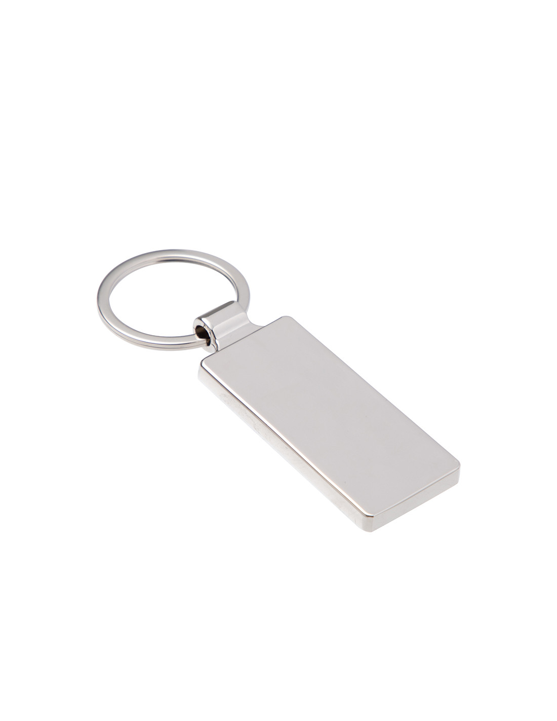 Porte-clés en métal (rectangle, 2,4 x 6,5 cm)