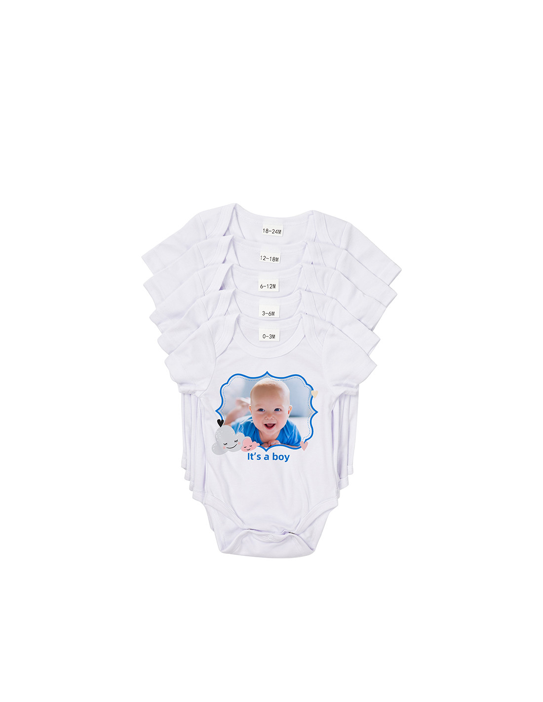 Combinaison bébé à manches courtes XL (blanc, 12-18 mois)