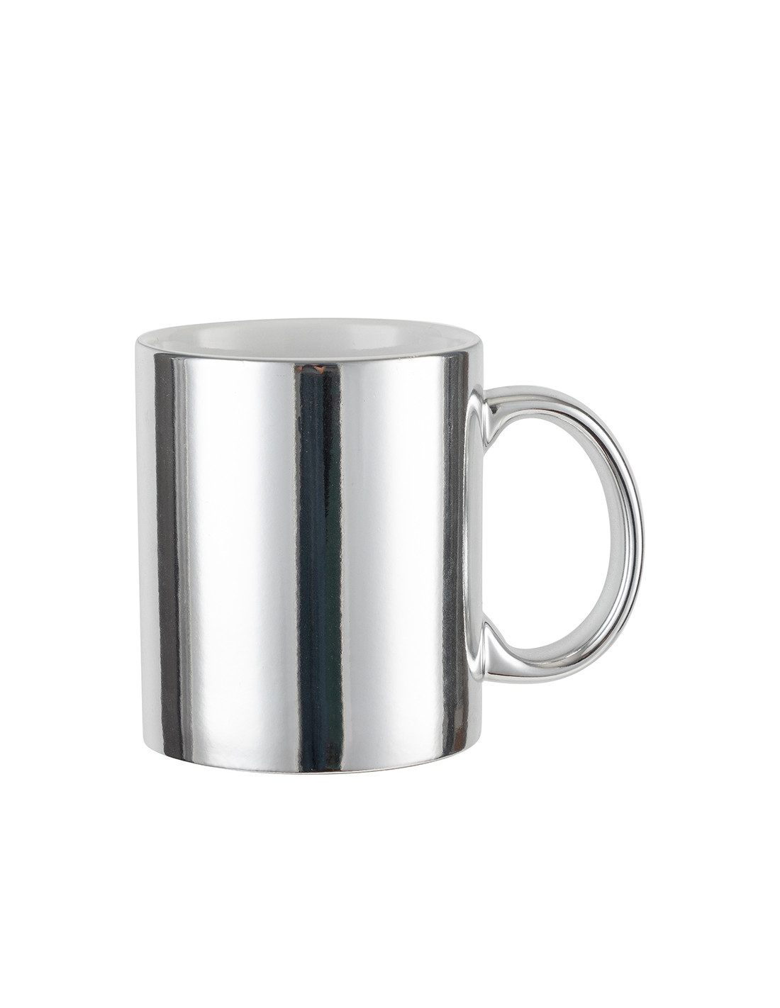 Tasse en céramique plaquée argent de 11 oz -
