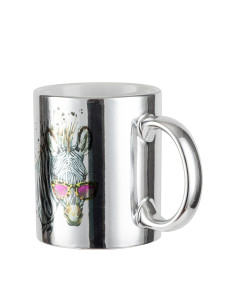 Tasse en céramique plaquée argent de 11 oz -
 2